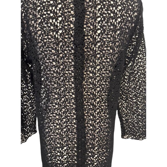 ZARA Medium Vintage-Inspired W&B Black Crochet Dress - Picture 14 of 15